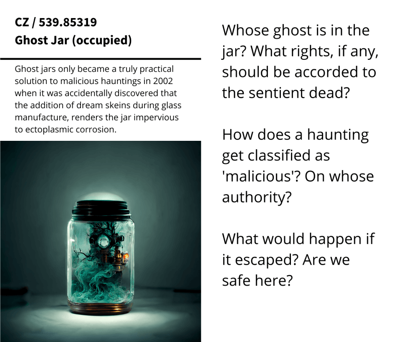 Ghost Jar card front and back from the Museum of Impossible Objects